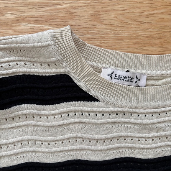 Nanette Lepore pointelle knit short sleeve top - Picture 2 of 4